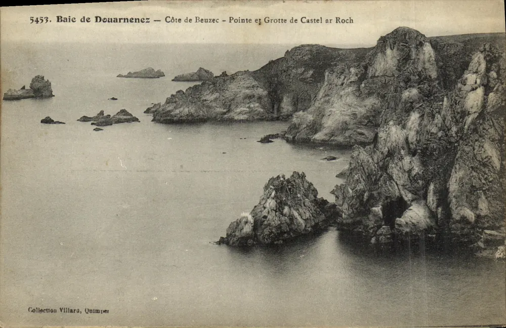 Bucht von Douarnenez — Küste von Beuzec — Spitze und Höhle von Castel ar Roch — Sammlung Villara, Quimper - Vorderseite