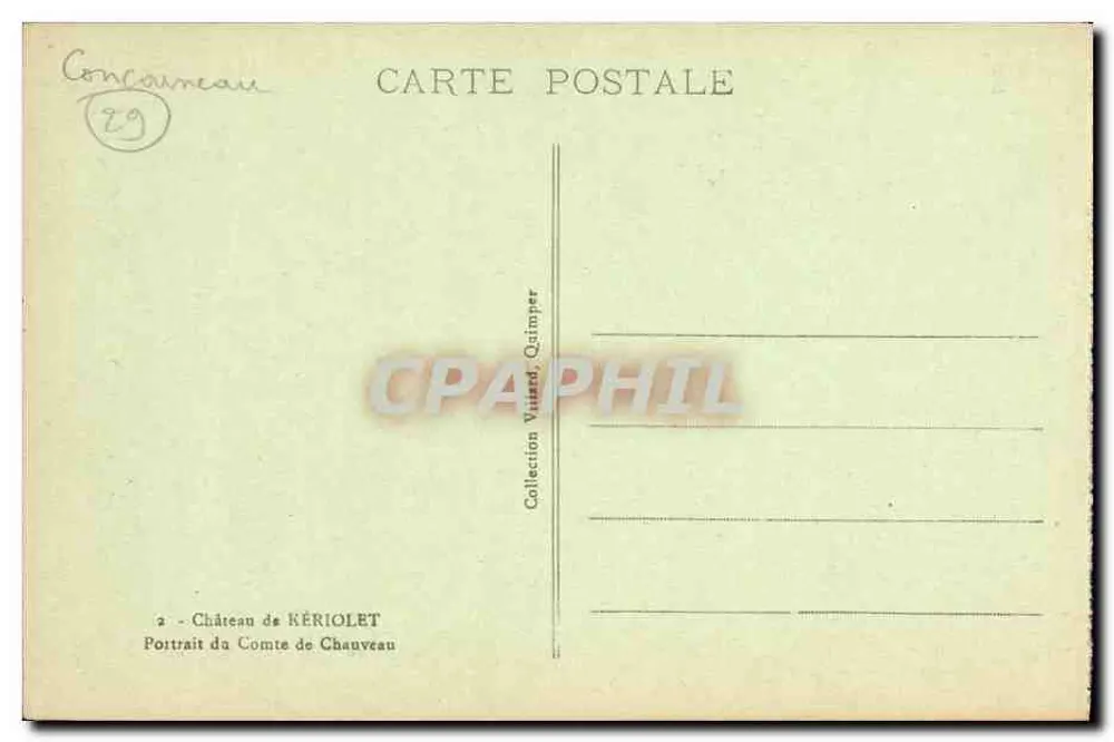 Retrato del Conde de Chauveau — Castillo de Kériole — Colección Vaillard, Qaimper - Reverso