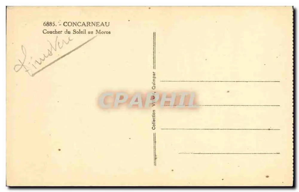 Concarneau — Pôr do Sol no Moros — Coleção V. Quimper - Verso