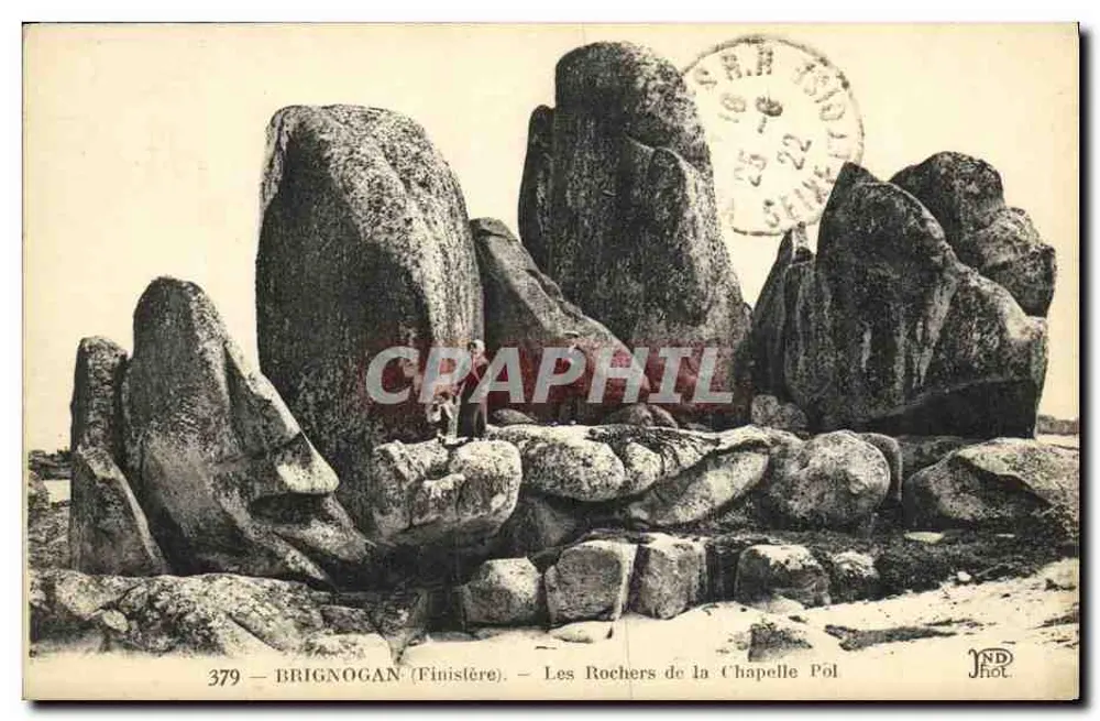Brignogan (Finistère) — Die Felsen der Kapelle Pól — JND Phot. - Vorderseite