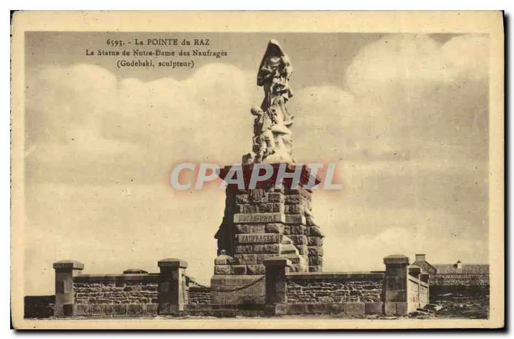 La Pointe du Raz — Statue der Notre-Dame des naufrages — Godebski, Bildhauer - Vorderseite
