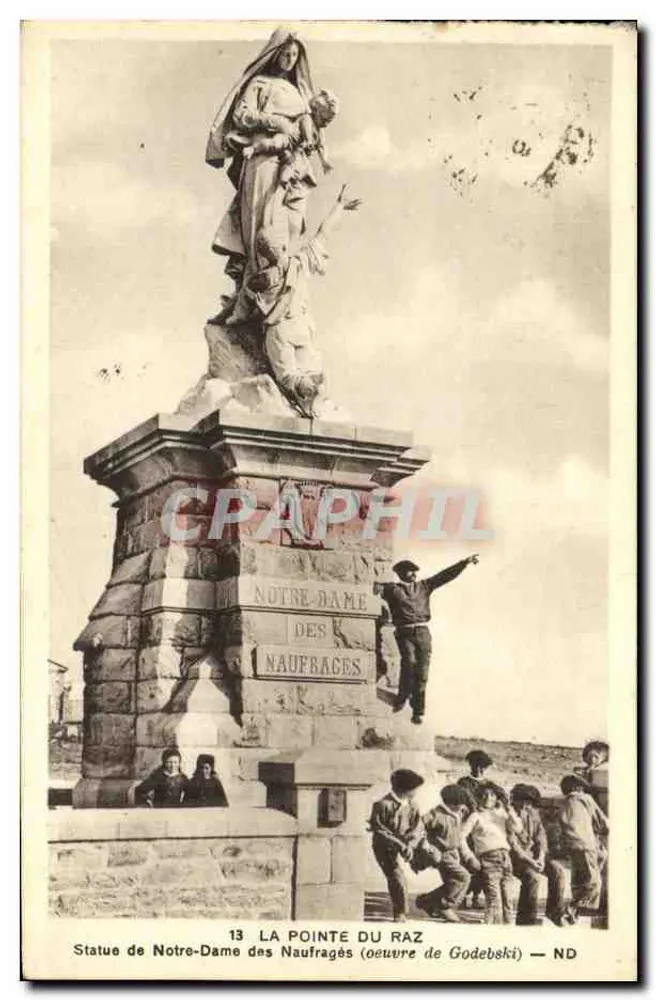 Statue der Gottesmutter der Schiffbrüchigen — Pointe du Raz — Werk von Godebski - Vorderseite