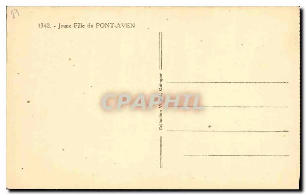 Menina Jovem de Pont-Aven — Coleção Viltz, Quimper — n° 1342 - Verso