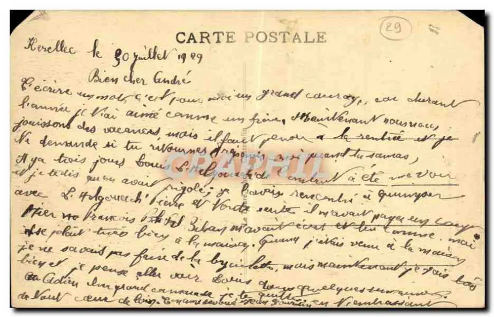 Clocher à dôme et à lanterne portant la date de 1637 — Monument aux Morts pour la Patrie (1914-18) — PLOGONNEC, éditeur impr. P. Lefebvre, n° 29 - Rewers