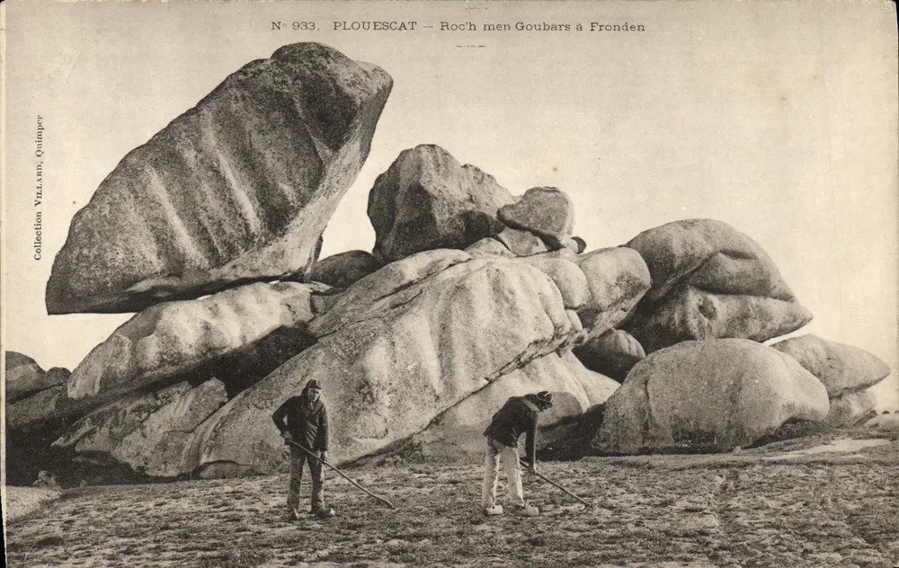Plouescat — Roc'h men Goubar bij Fronden — Collectie Villard, Quimper, N° 933 - Voorkant