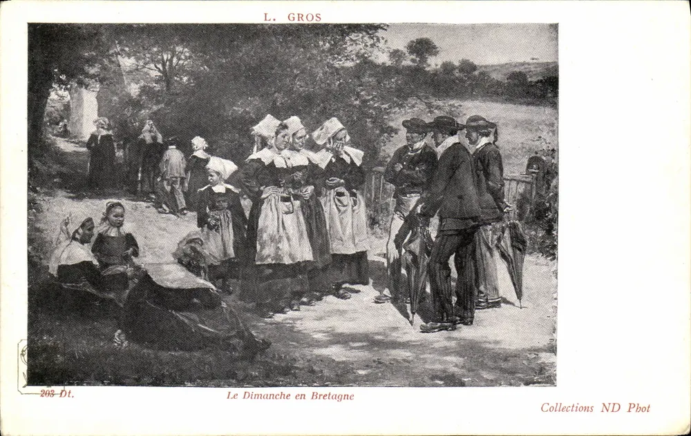 O Domingo na Bretanha — L. Gros, Coleções ND Phot, n° 203-Dt. - Frente