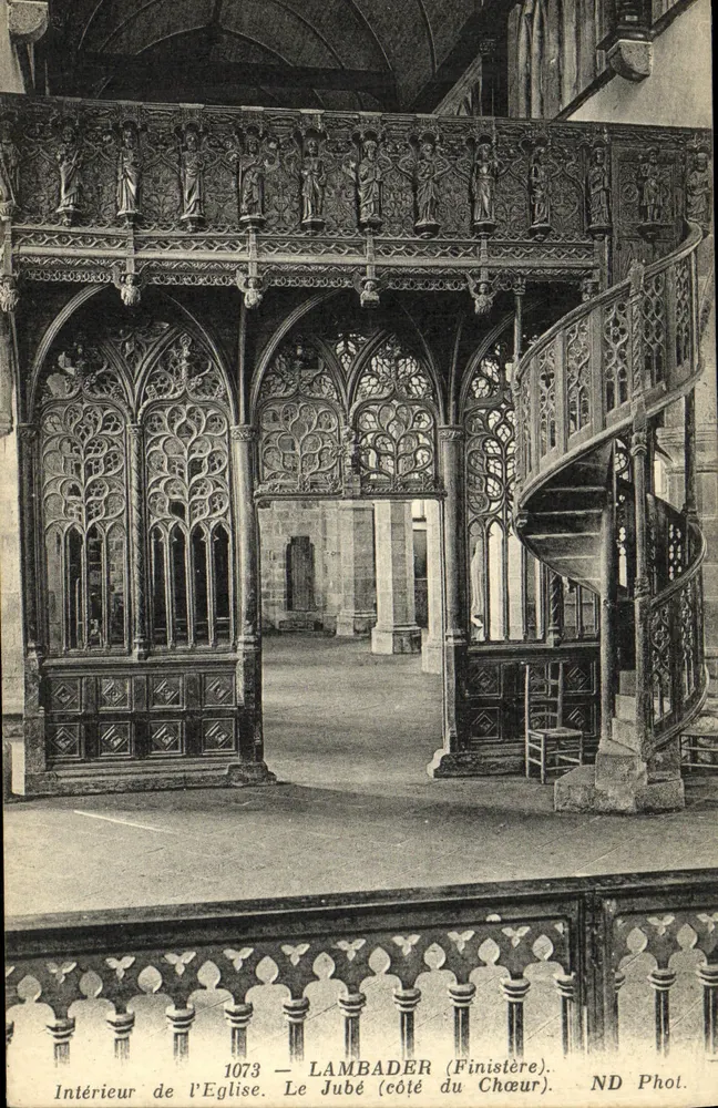 Lambader (Finistère) — Innenansicht der Kirche, die Chorseite des Jubes — ND Phot. - Vorderseite