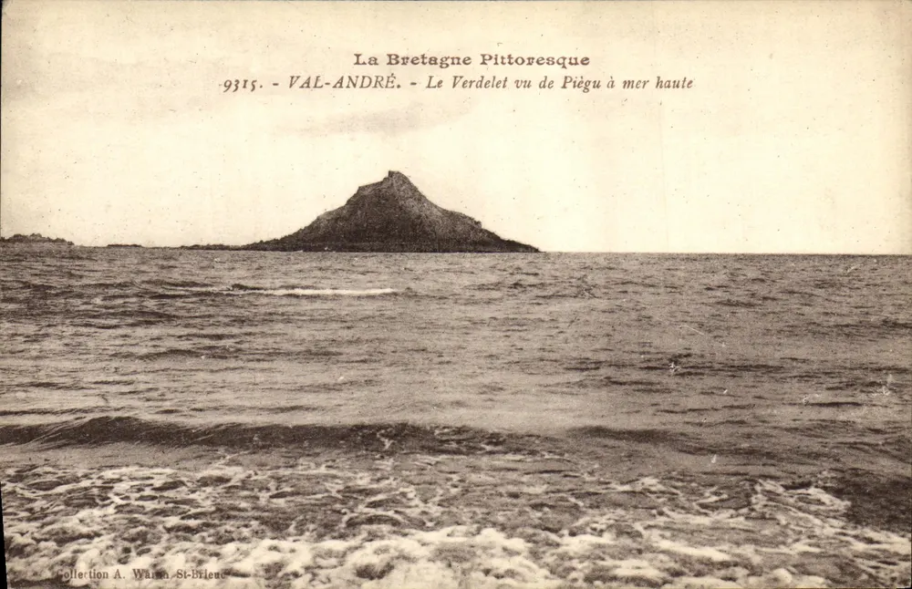 El Verdelet visto desde Piégu a marea alta — VAL-ANDRÉ — Colección A. Warin-St-Brieuc - Anverso