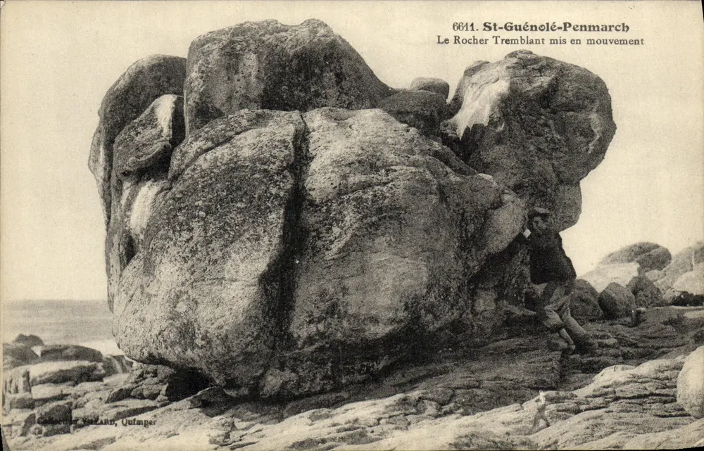 St-Guénolé-Penmarc'h — Ansicht des zitternden Felsens in Bewegung — G. Vizarn, Quimper, Nr. 6641 - Vorderseite