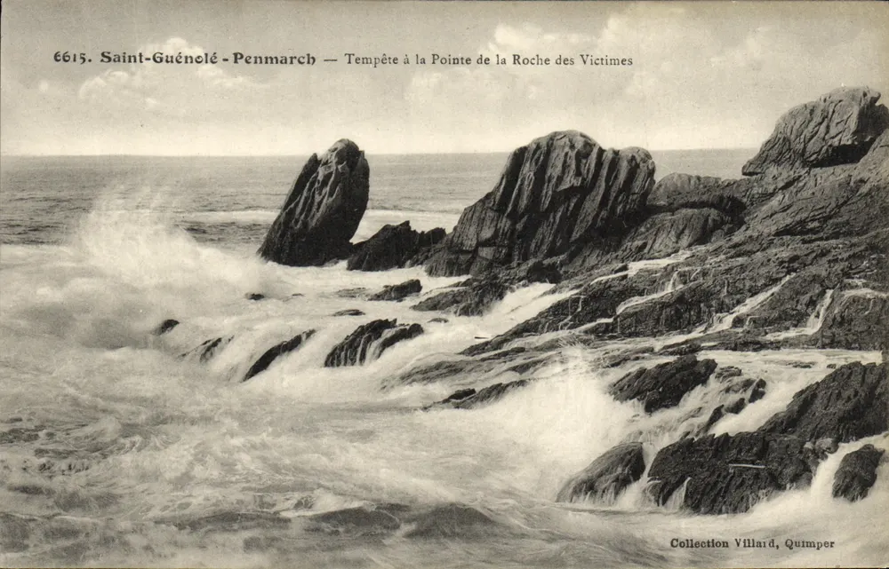 Saint-Guénolé-Penmarc'h — Sturm an der Pointe de la Roche des Victimes — Sammlung Villiard, Quimper - Vorderseite