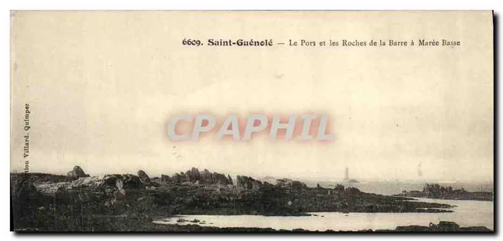 Saint-Guénolé — Der Hafen und die Felsen von La Barre bei Ebbe — Edition Villard, Quimper, n° 6609 - Vorderseite