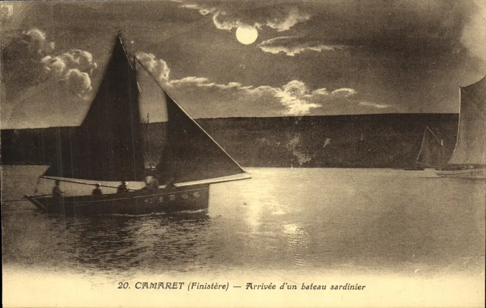 Camaret (Finistère) — Chegada de um barco sardinês — J. Nozaïs, editor - Frente