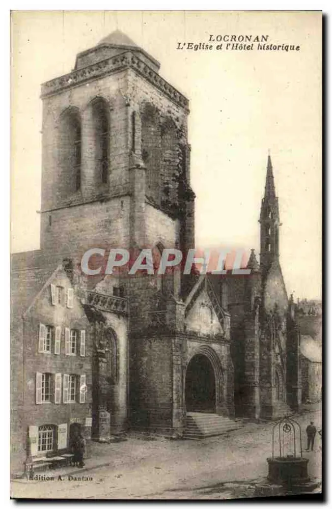 Locronan — Die Kirche und das historische Hotel — Edition A. Dantau - Vorderseite
