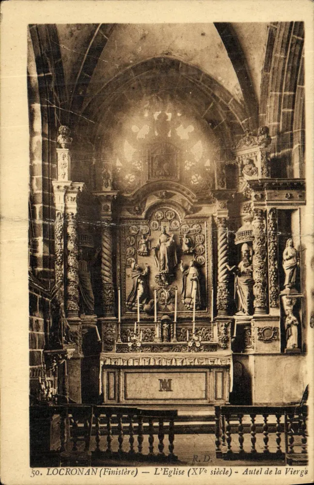 Locronan (Finistère) — L'Église (XVe siècle) — Autel de la Vierge - Vorderseite