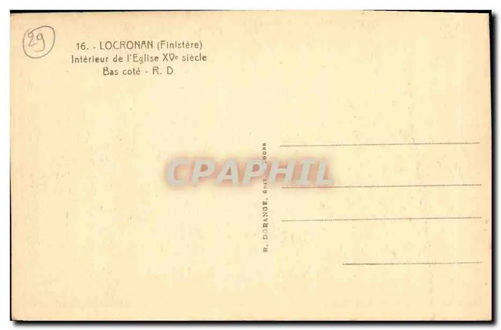 Interior da igreja de Locronan — Lado baixo — R. Dorange - Verso