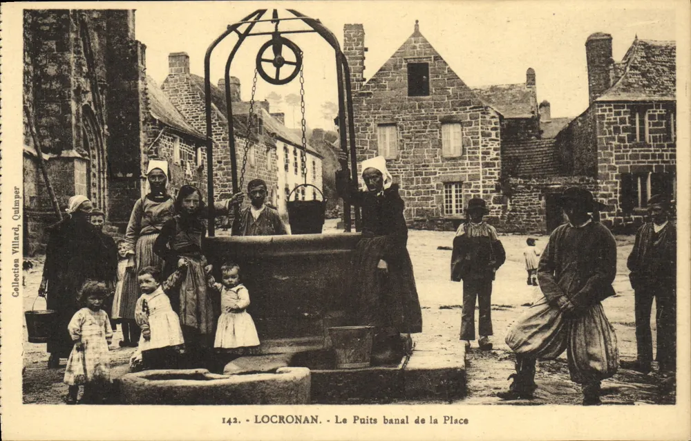 Locronan - Der gemeine Brunnen der Place — Collection Villard, Quimper, n°143 - Vorderseite