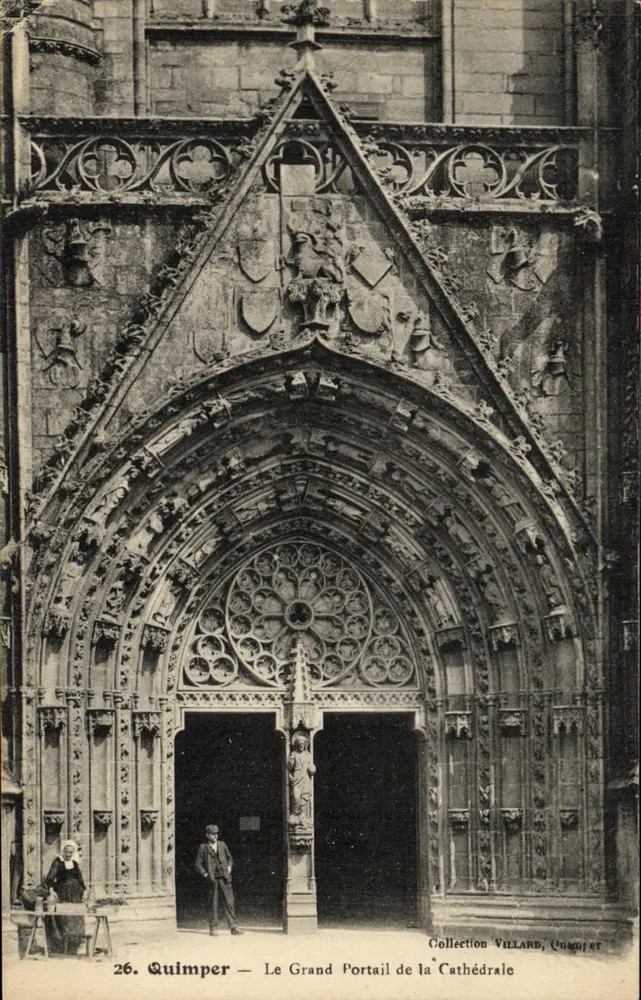 Quimper — Der Große Portal der Kathedrale — Sammlung Villard, Quimper - Vorderseite