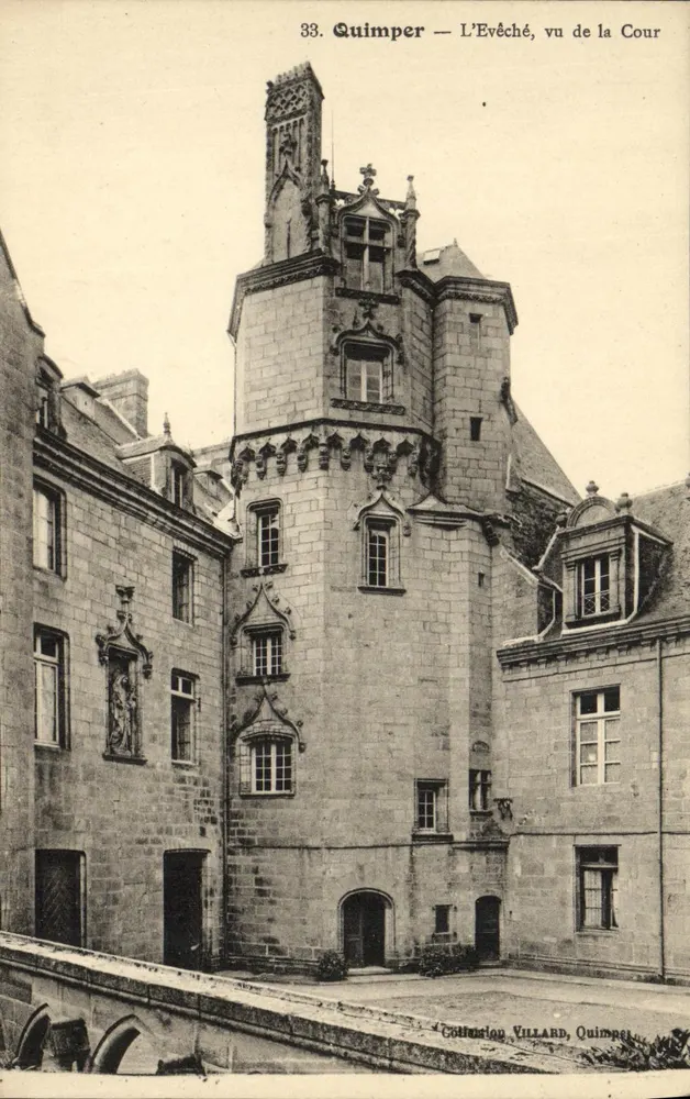Quimper — O Bispo, vista da Cour — Coleção Villard, Quimper - Frente