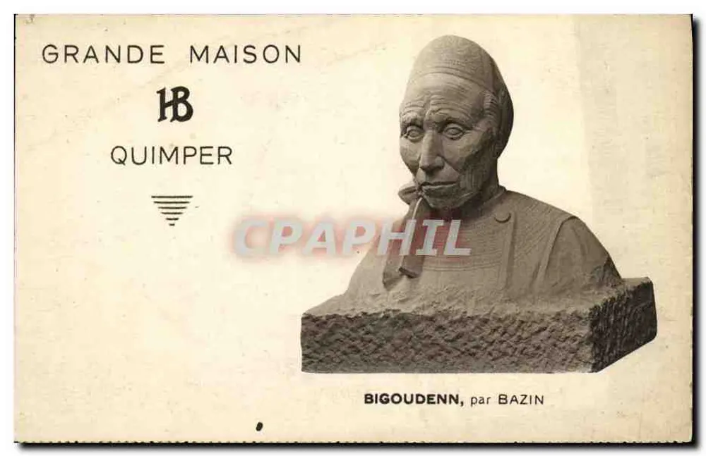 Busto de Bigoudenn — escultura de Bazin — Grande Maison Quimper - Frente