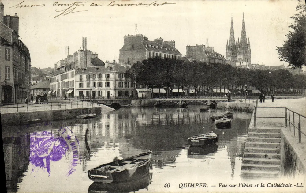 Quimper — Ansicht des Odet und der Kathedrale — LL, n°40 - Vorderseite