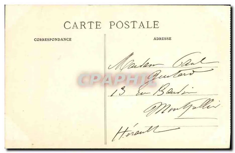 Quimper — Estátua de Laennec — Edição G. Anglaret, n°392 - Verso