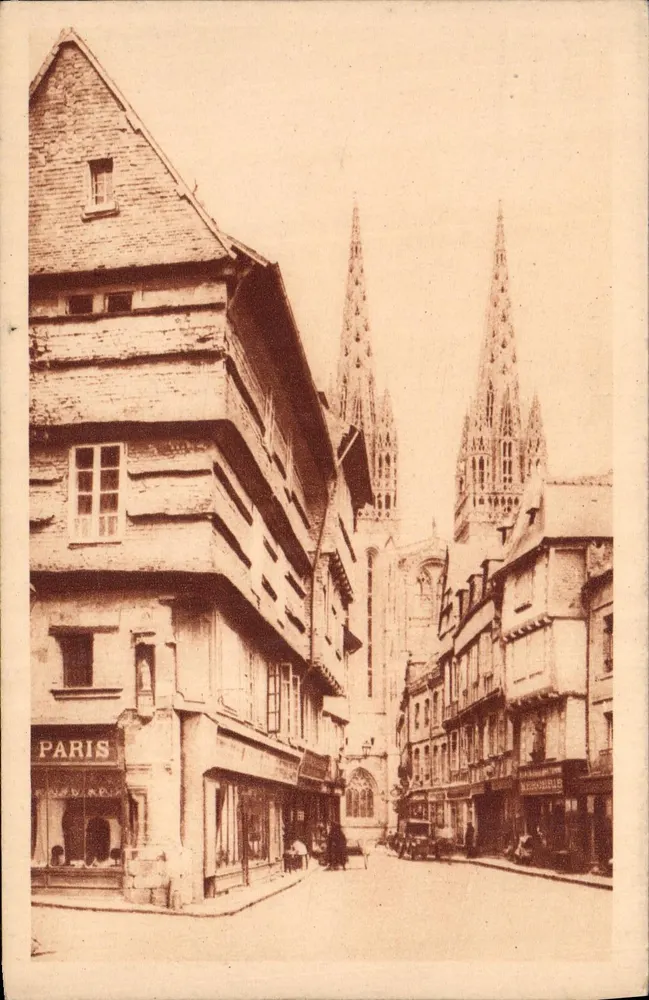 Quimper — Straße Kéréon und die Kathedrale — Verlag LL - Vorderseite