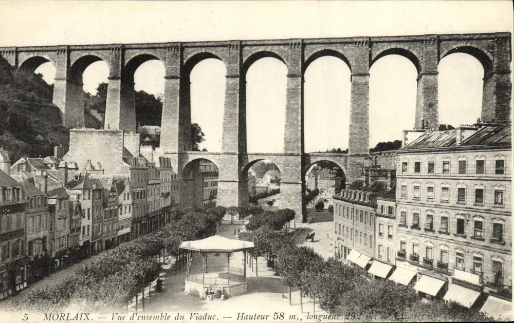 Morlaix — Vista geral do Viaduto — Altura 58 m, comprimento 292 m — Editor L.E. - Frente