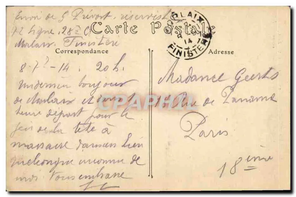 Morlaix — Der Turm der Kirche Saint-Mélaine — Éditeur ND, n° 79 - Rückseite