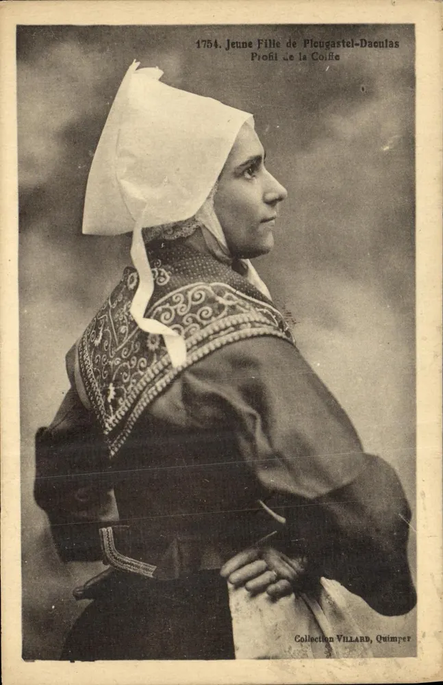 Junge Frau aus Picugastel-Daculas — Profil des Hut — Sammlung VILLARD, Quimper - Vorderseite