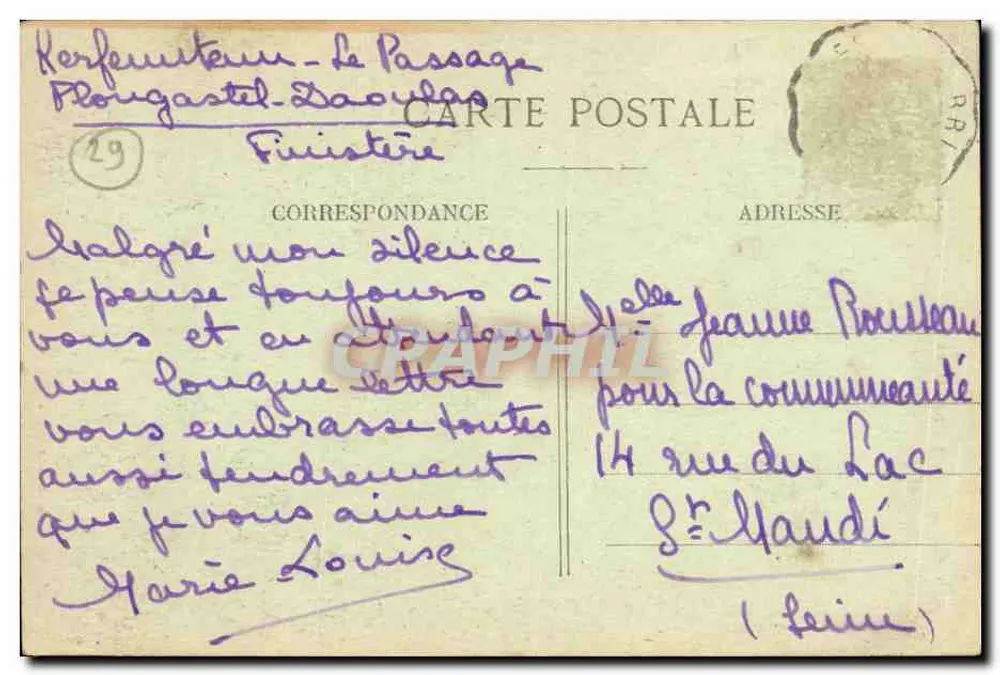 PLOUGASTEL-DAOULAS — Merkwürdige Felsen des Passage — Le Dozé, Fotografie. Châteaullin - Rückseite