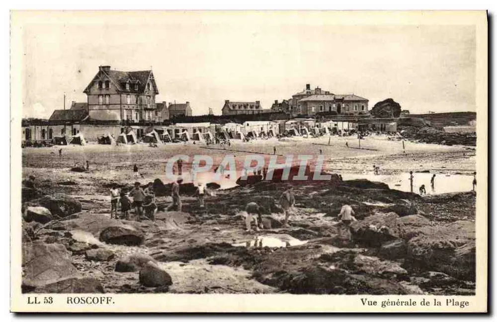 Roscoff — Vista geral da Praia — LL 53 — Cie des Arts Photomécaniques, Strasbourg - Frente