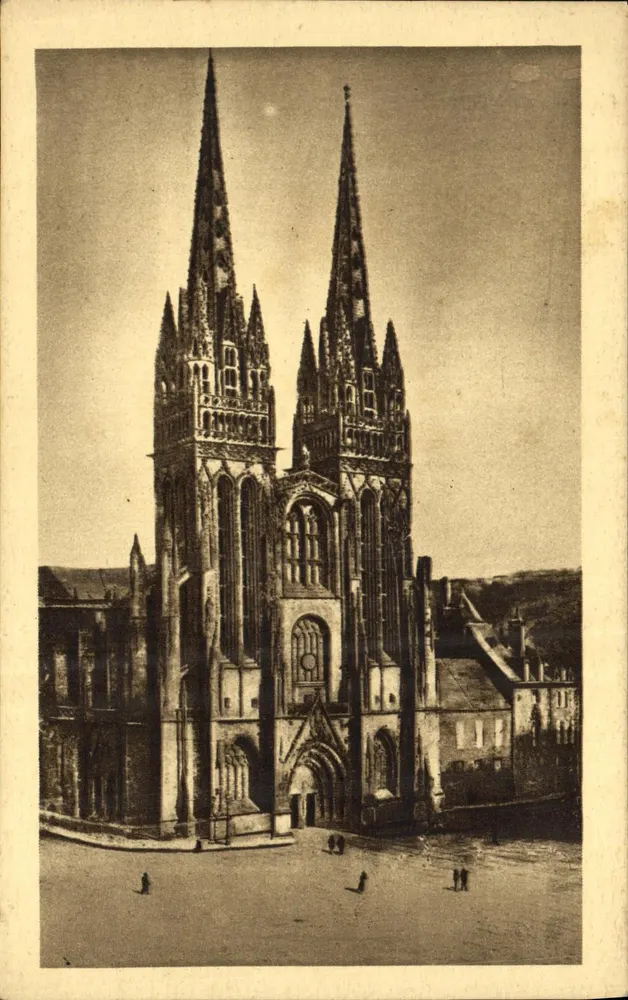 Quimper — Fachada da Catedral — Coleção Villard Quimper, n°15 - Frente