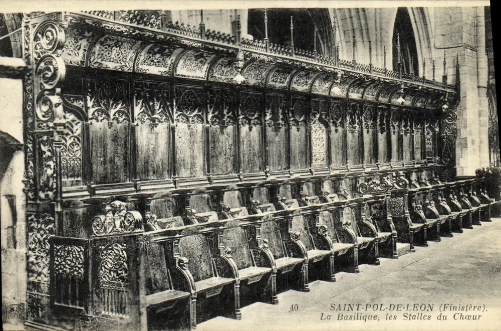 Saint-Pol-de-Léon (Finistère) — A Basílica, as Stalles do Coro — Editor: ANCIENS ÉTABLISSEMENTS NEURDEIN ET CIE, PARIS - Frente