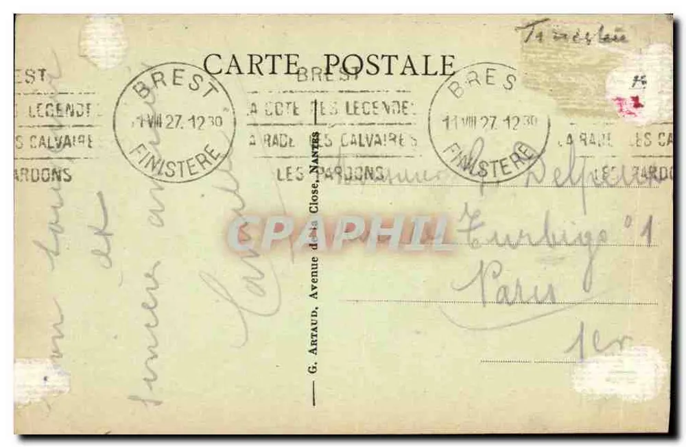BREST - La Rade et l'Escadre — vue de la baie avec plusieurs navires de guerre — éditeur : BREST - La Rade et l'Escadre, n° 51 - Verso