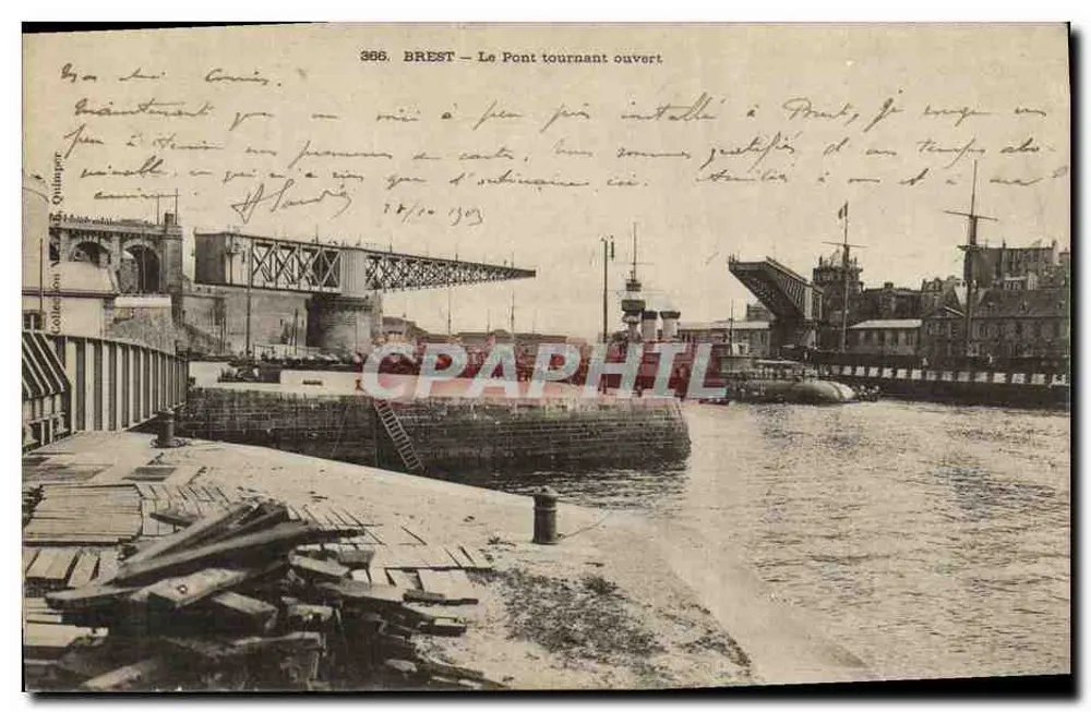 BREST — O Pontão Giratório Aberto — Quillaguer, n° 366 - Frente