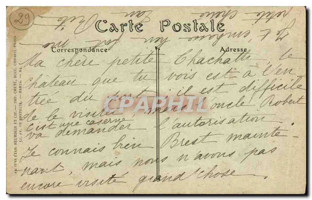 Brest — Das Schloss, Ansicht vom Avant-Port, rechte Seite — Verlag JNDhot, Nr. 162 - Rückseite
