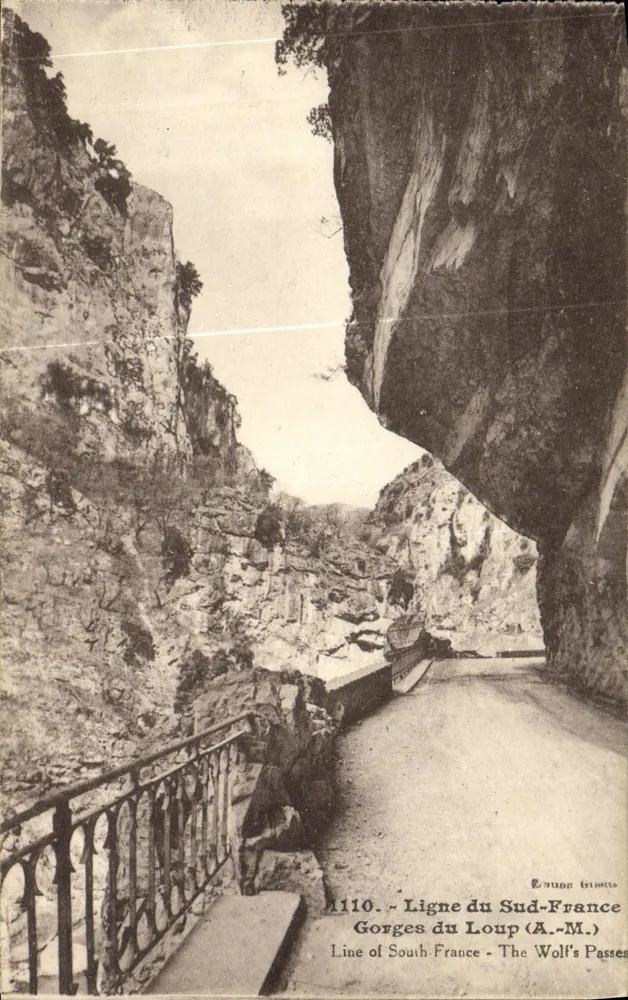 Gorges du Loup (A.-M.) — Ansicht der Klippen und des Weges — Verleger Giletta, Nice - Vorderseite
