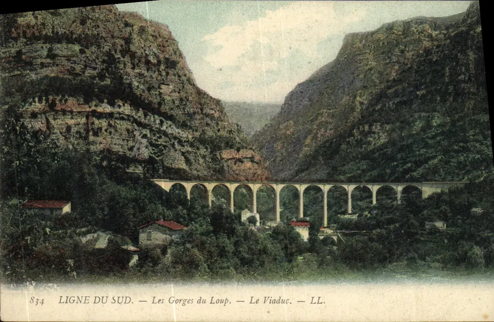 Die Gorges du Loup — Der Viadukt — Linie des Südens — LL. - Vorderseite