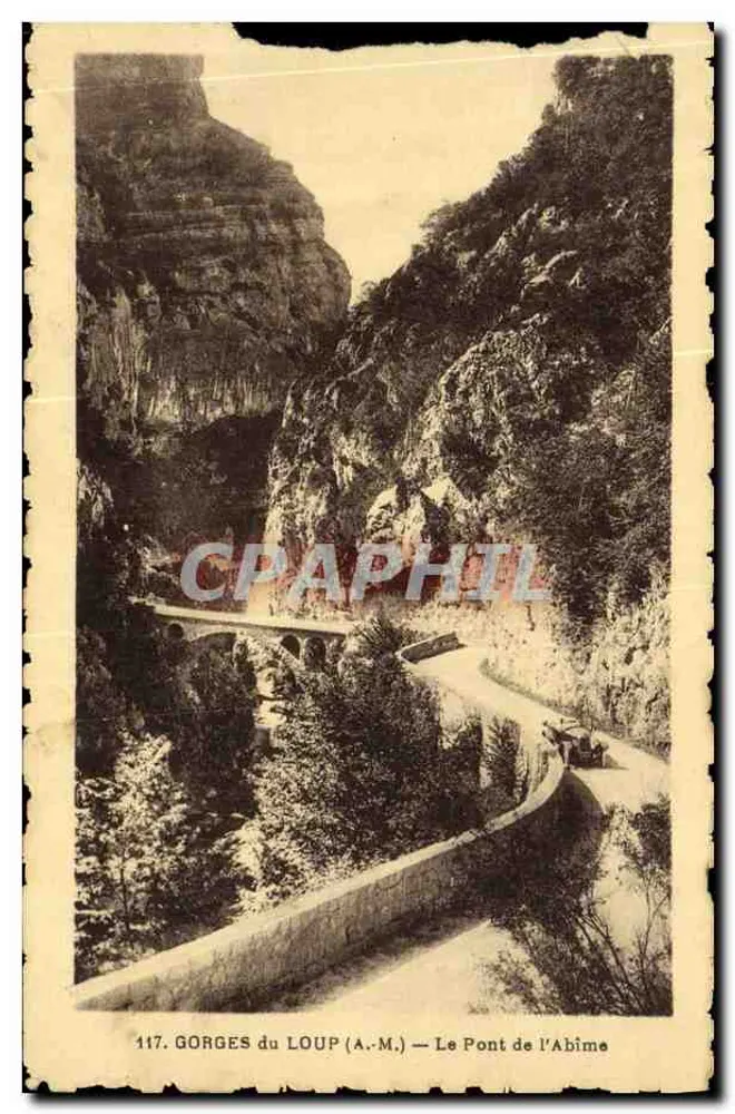 Gorges du Loup (A.-M.) — Le Pont de l'Abîme — Munier, Éditeur d'Art, Nice - Frente