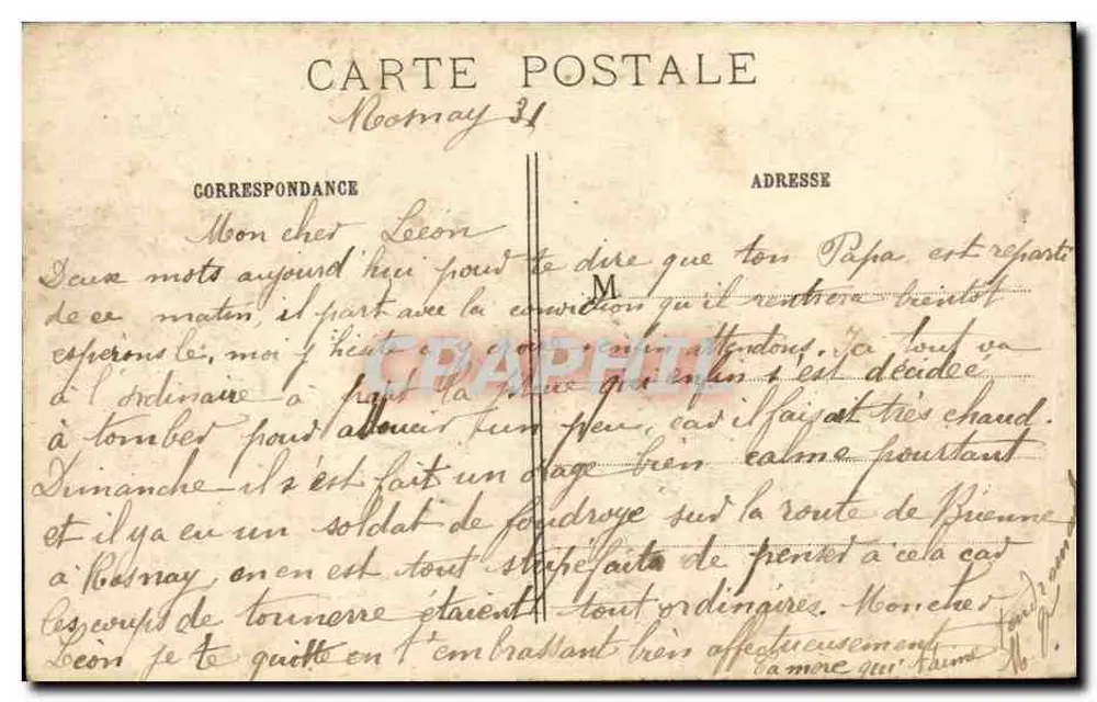 Die Kirche von Romagny (Elsass) — von den Deutschen bombardiert — A. Ricuarn, Paris Nr. 533 - Rückseite
