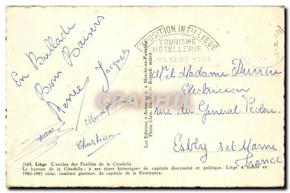 Liège - Der Enclos der Fusillés der Citadel — Éditions « Archénum » — Nr. 2168 - Rückseite