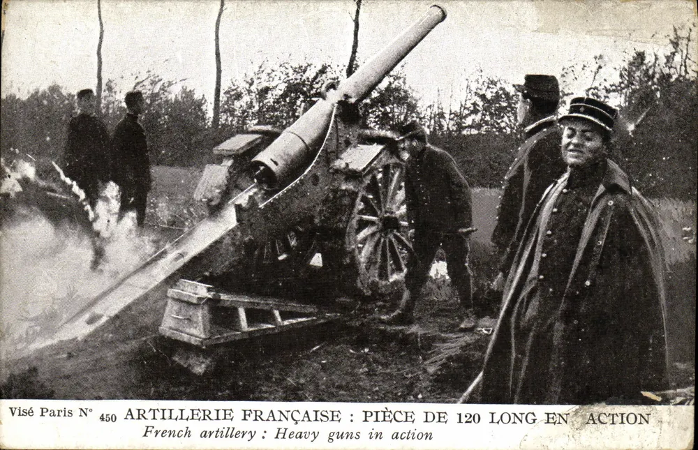 Französische Artillerie: 120-Langkanone in Aktion — Visé Paris N° 450 - Vorderseite