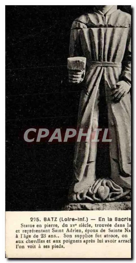 Statue des Heiligen Adrien in Batz (Loire-Inf.) — 15. Jahrhundert — F. Chopeau, Nantes - Vorderseite