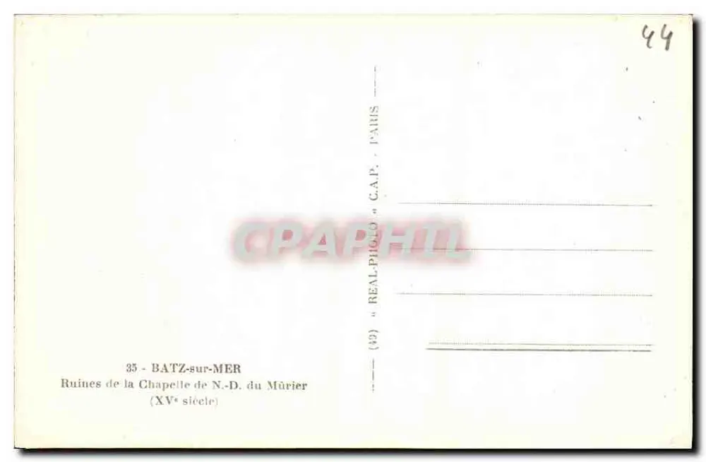Ruinen der Kapelle des Mûrier — Batz-sur-Mer — C.A.P. — n°35 - Rückseite