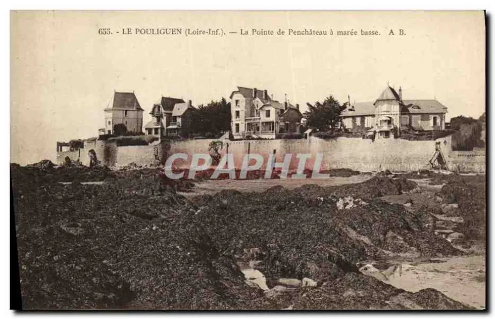 Le Pouliguen (Loire-Inf.) — Die Pointe de Penchâteau bei Ebbe — A. B. - Vorderseite