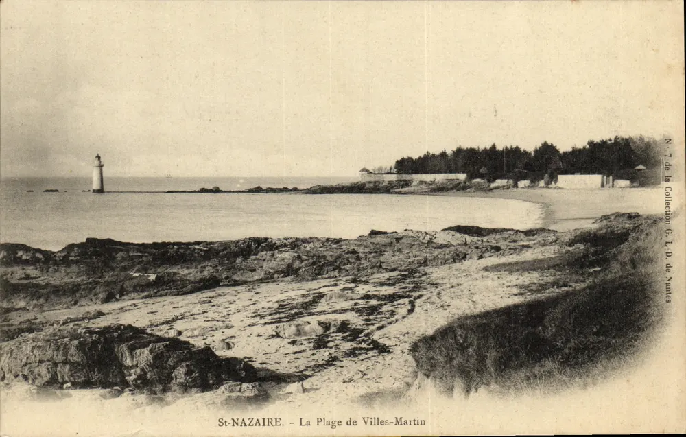 St-NAZAIRE - La Plage de Villes-Martin — G. L. D. de Nantes, N°7 - Recto