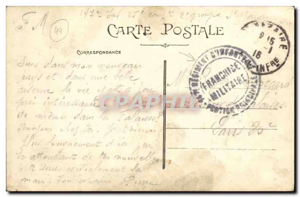 Saint-Nazaire (Loire-Inf.) — Straße Amiral-Courbet, das Postamt — Sammlung F. Chapeau, Nantes - Rückseite