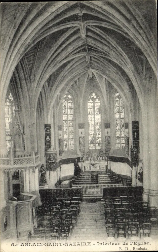 Ablain-Saint-Nazaire — Innenansicht der Kirche — B. D., Roubaix - Vorderseite