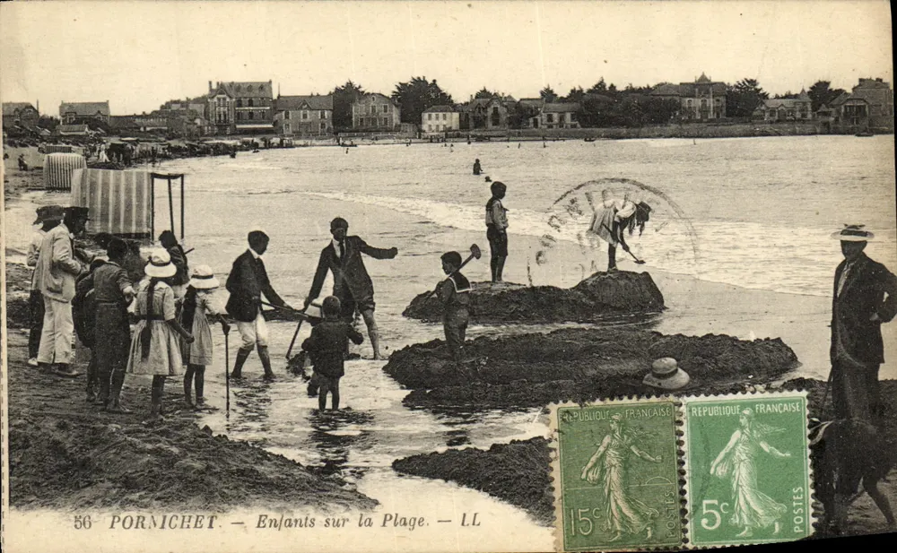 Pornichet — Crianças na Praia — LL - Frente