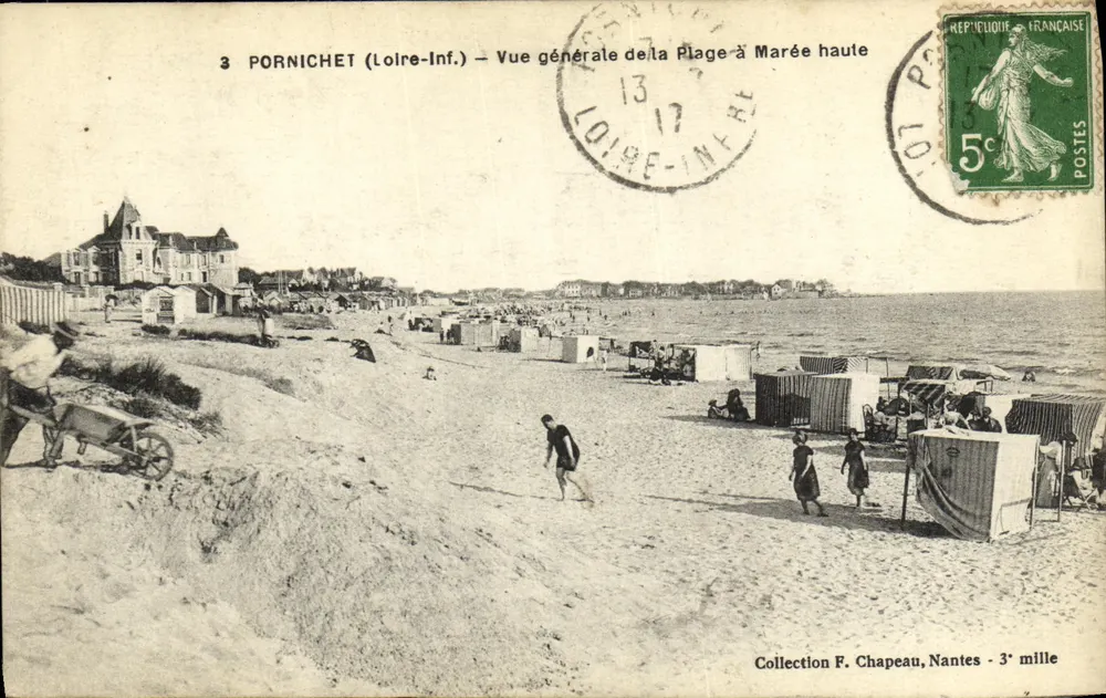 Pornichet (Loire-Inf.) — Allgemeiner Blick auf den Strand bei Ebbe — Sammlung F. Chapeau, Nantes - Vorderseite
